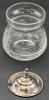 BIRKS Sterling Silver Top Etched Glass Jam Jelly Jar | 2" Diameter x 3.25" Tall - 5