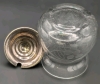 BIRKS Sterling Silver Top Etched Glass Jam Jelly Jar | 2" Diameter x 3.25" Tall - 6