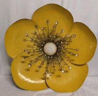 Lovely MCM Style Metal Wall Art - Flower 25" Diameter