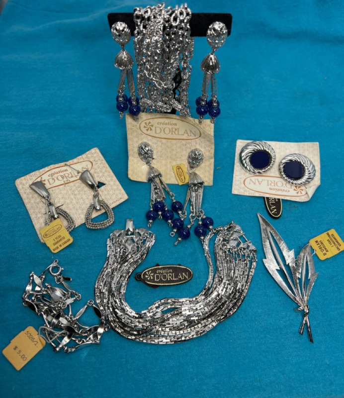 D’Orlan Stunning Silver Blue Vintage Jewellery