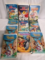 10 Black Diamond Disney VHS Movies - Dumbo, Fox and the Hound, Jungle Book