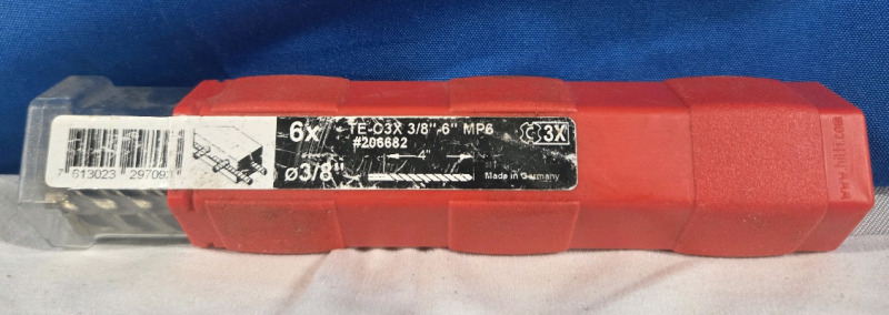 6 Pcs New | Hilti Masonry Drill Bit | 3/8"-6"MP6 | Model# TE-C3X * Retails For $50+ *