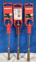 3 Pcs New | Hilti TE-CX | &frac14;-6 |Masonry Drill Bit with SDS Plus Shank | Model# 435000 * Retails For $225 or $75 Each *