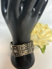 Sterling Taxco Mexico Repousse Segmented Panel Bracelet 7.5 Inches Over 1 In Wide Stamped - 3