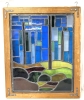 Spectacular Modernist Stained Glass in Frame | 18.6" x 22.5" - 2