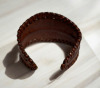Turquoise Bead Work and Leather Statement Open Cuff Bracelet South West - 3