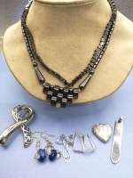Hematite Necklaces + Earrings + Locket Pendant++