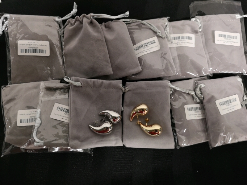 12 New 925 Post Earrings - Teardrop Shape