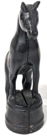 Vintage Cast Metal Horse on Bucket Still Coin Bank | 5.5" Tall