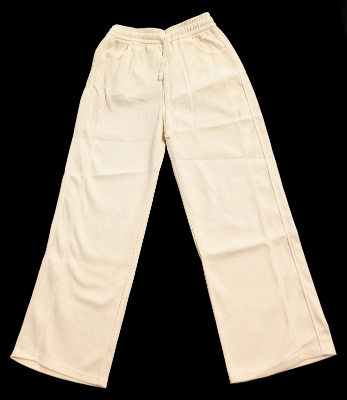 New Ladies/Youth Size Medium Cotton Blend Drawstring Jogging Pants (Cream)