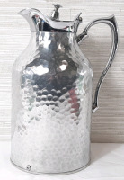 Vintage 50's Hammered Chrome Metal Thermos 9" Tall, 5&frac12;"dm
