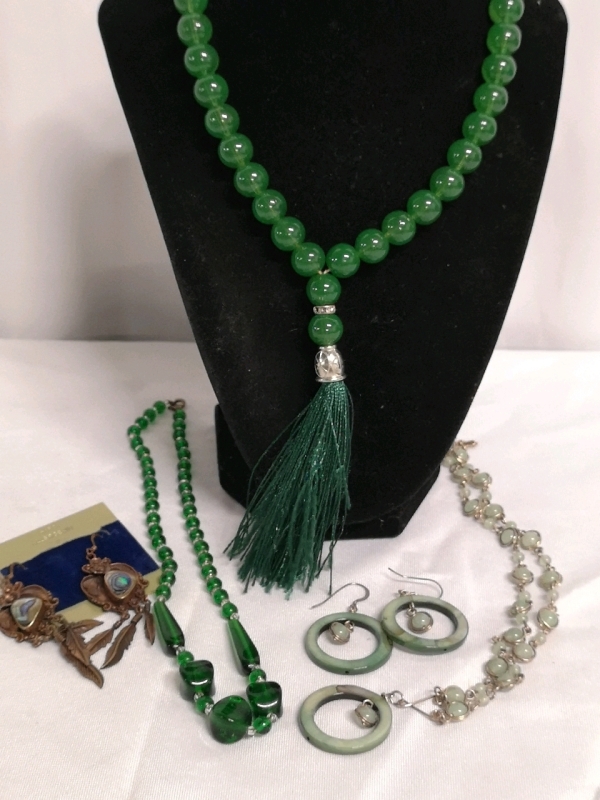 Stunning Green Hue Jewelry - Necklaces & Earrings
