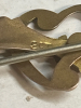 Edwardian 9 CT Gold Sweetheart Bar Brooch Heart with etched Leaf inside T Pin C Clasp 2 Inch - 3