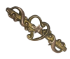 Edwardian 9 CT Gold Sweetheart Bar Brooch Heart with etched Leaf inside T Pin C Clasp 2 Inch - 4