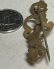 Edwardian 9 CT Gold Sweetheart Bar Brooch Heart with etched Leaf inside T Pin C Clasp 2 Inch - 5