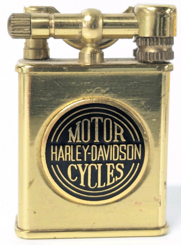 Vintage HARLEY DAVIDSON Solid Brass Commemorative WWII Solid Brass Trench Lighter | 1.75" Tall