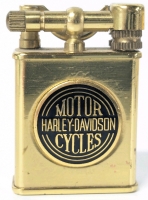 Vintage HARLEY DAVIDSON Solid Brass Commemorative WWII Solid Brass Trench Lighter | 1.75" Tall