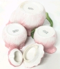 Lovely 3-Piece Porcelain Tulip Teapot, Lidded Sugar Dish & Creamer Set - 4
