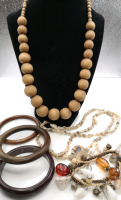 Bangles, Shell Necklace & Charm Bracelet +