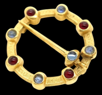 British Museum Medieval Lovers Brooch with Bezel Cabs Christopher Columbus Brooch Replica Signed BMPL