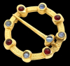 British Museum Medieval Lovers Brooch with Bezel Cabs Christopher Columbus Brooch Replica Signed BMPL