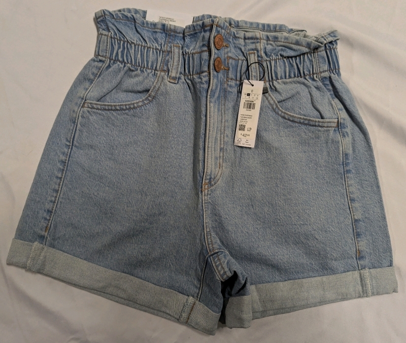 New Size 0 Garage Mom Paper Bag Shorts.