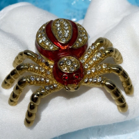 Spider Swarovski Crystal and Enamel Trinket Box