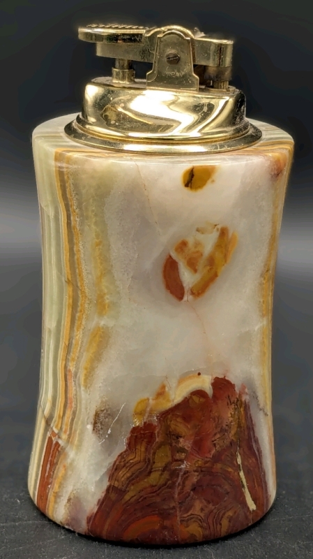Fantastic Onyx Stone Table Lighter Made in Japan | 4.5" Tall