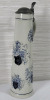 Wick Works Westerwald Stoneware Coat of Arms Beer Stein with Pewter Lid . Measures 11 3/4" Tall - 2