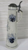 Wick Works Westerwald Stoneware Coat of Arms Beer Stein with Pewter Lid . Measures 11 3/4" Tall - 3