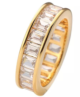 Elizabeth Taylor Eternity Ring Zirconia 4.20Ct Baguettes Channel Setting Size 6