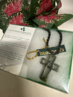 New Connemara Marble Cross Necklace Made in Ireland Boxed Marble 900 Millions Years Old