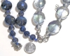 2 Gorgeous Substantial Knotted Faceted Crystaline Glass Prism Necklaces in AB Wash & Blue | Up to 20" Long - 3