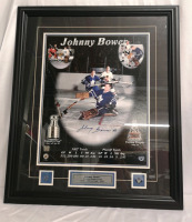Signed Johnny Bower #1 NHL Framed Picture Toronto Maple Leafs 1958-59 to 1969-70 with COA