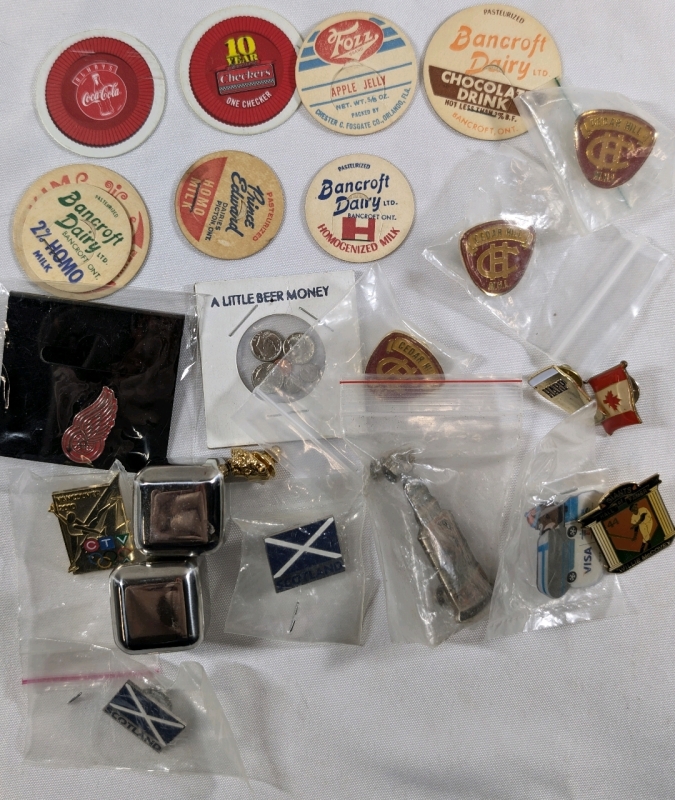 Vintage Lot Of Miscellaneous Pins NHL, MLB, Vancouver & Scotland