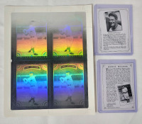 1992 Whitehall Lou Gehrig Hologram Uncut Sheet , Lou Gehrig Prototype Trading Card & Honus Wagner / Lou Gehrig Double Sided Trading Card
