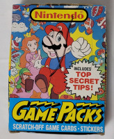 RARE 1989 Topps Nintendo Game Packs Scratch-Off Game Cards & Stickers , Open Box X-Out , Complete . 48 Sealed Packs , 5 Cards Per Pack .