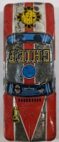Vintage Tin Chief Fire Department Squad Car *Missing One Wheel*