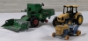 Lot Of 7 Metal Tractor Toys And 3 Metal Wagons - 3