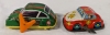 Tin Toy Lot. Hongkong Race Rally Car Beetle Super Car (4" Long) & Wind Up Fire Chief Car (3" Long) - 5