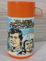 1979 Aladdin " Buck Rogers in the 25th Century " Lunch Box Thermal Bottle . Clean Inside
