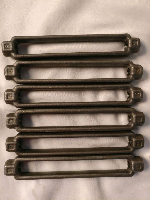 6 New Galvanized Turnbuckle Body - 7.5" Long