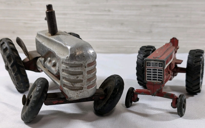 Vintage Lot Of 2 Metal Tractor Toys