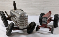 Vintage Lot Of 2 Metal Tractor Toys