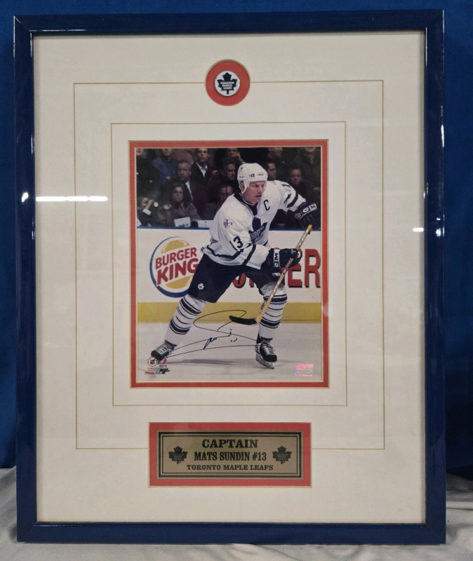 New | NHL Tornoto Maple Leafs Captain #13 Mats Sundin Wall Picture | 17" x 21.5" W/ C.O.A