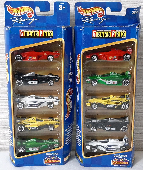 (2) 2000's Hot Wheels Racing Grand Prix ToysRUs Exclusive 5 Packs