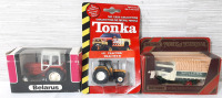 Lot of Die Cast Tractor and Truck Models, Including a 1998 Tonka Tractor, TraktorExport "Belarus" USSR Tractor & A 1986 Matchbox "Models of Yesteryear" Y-27/1922 Fodensteam Lorry Model