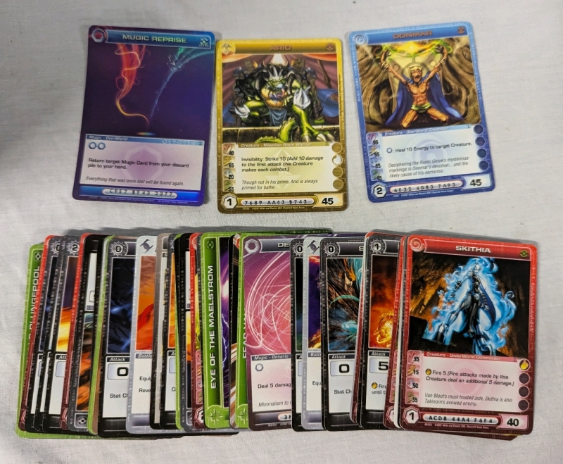40+ Cards from Chaotic the Collectible Trading Card Game. Holographic and Rares Present.