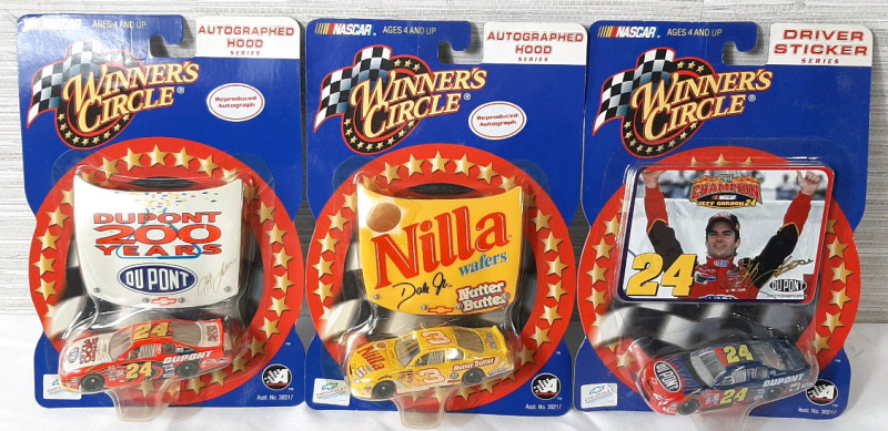 2001 Nascar Winner's Circle Driver Sticker Series Jeff Gordon #24 Car, Autographed Hood Series Dale Jr. #3 Car & Autographed Hood Series Jeff Gordon #24 Car