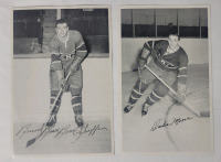 Montreal Canadians Bernard "Boom Boom" Geoffrion & Dickie Moore Facsimile Signature Photo Prints . Measures 5 1/4"&times;7 3/4"